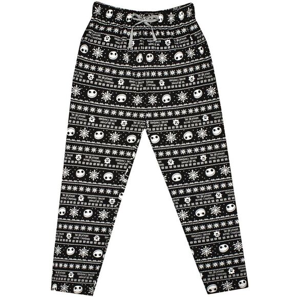Nightmare Before Christmas Mens Jack Skellington Pajama Bottoms / Black/White - Picture 1 of 3